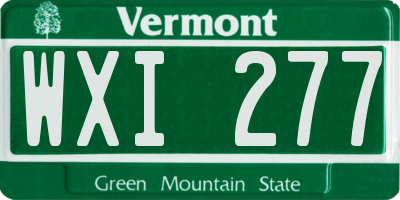 VT license plate WXI277