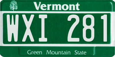 VT license plate WXI281
