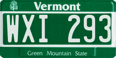 VT license plate WXI293