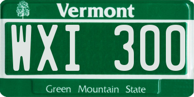 VT license plate WXI300