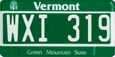 VT license plate WXI319