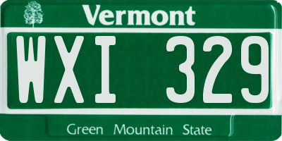 VT license plate WXI329