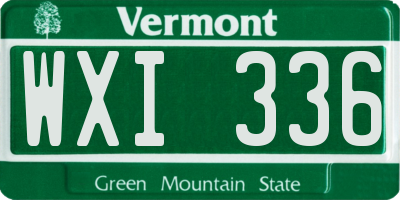 VT license plate WXI336