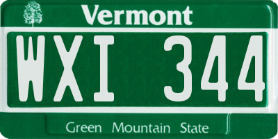 VT license plate WXI344