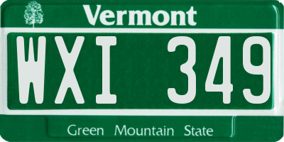 VT license plate WXI349