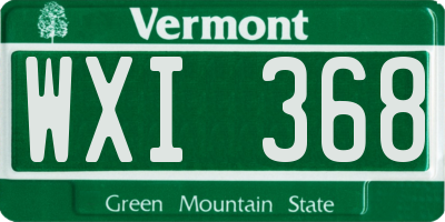 VT license plate WXI368
