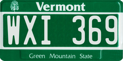 VT license plate WXI369