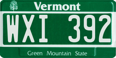 VT license plate WXI392