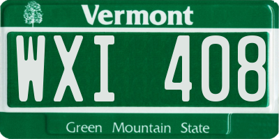 VT license plate WXI408