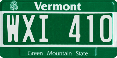 VT license plate WXI410