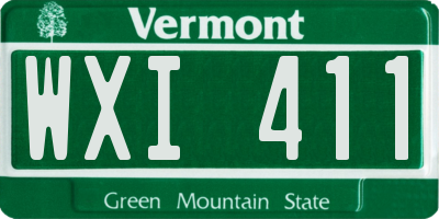 VT license plate WXI411