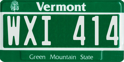VT license plate WXI414
