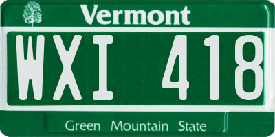 VT license plate WXI418