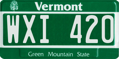 VT license plate WXI420