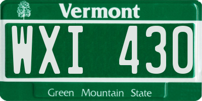 VT license plate WXI430