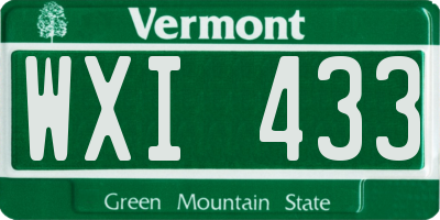 VT license plate WXI433
