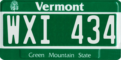 VT license plate WXI434