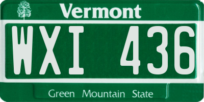 VT license plate WXI436