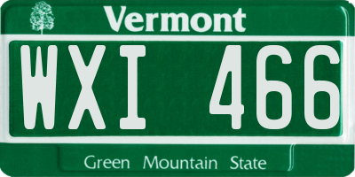 VT license plate WXI466