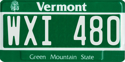 VT license plate WXI480