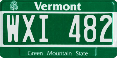 VT license plate WXI482