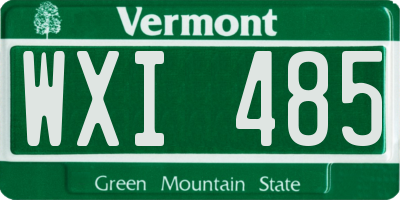 VT license plate WXI485