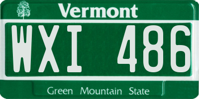 VT license plate WXI486