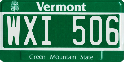 VT license plate WXI506