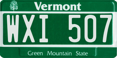 VT license plate WXI507
