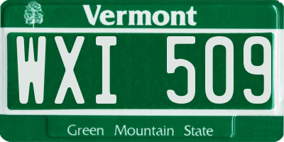 VT license plate WXI509
