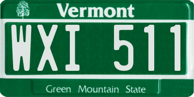 VT license plate WXI511