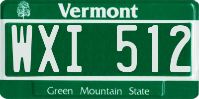 VT license plate WXI512