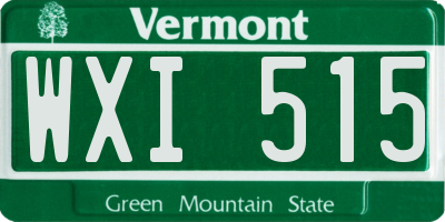 VT license plate WXI515