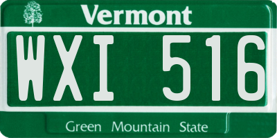 VT license plate WXI516