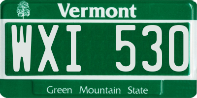 VT license plate WXI530