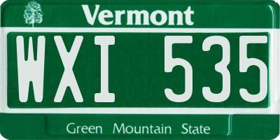 VT license plate WXI535