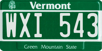 VT license plate WXI543