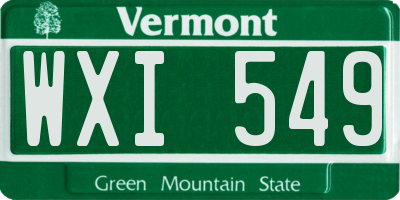 VT license plate WXI549