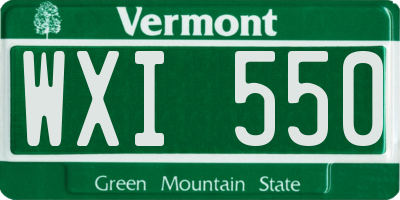 VT license plate WXI550