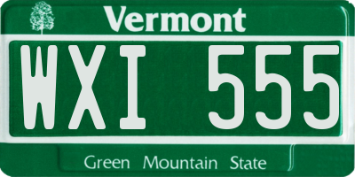 VT license plate WXI555