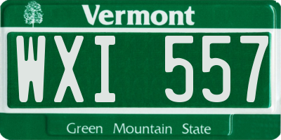 VT license plate WXI557