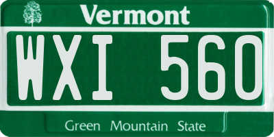 VT license plate WXI560