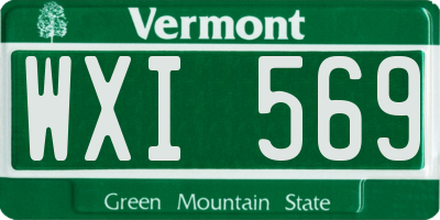 VT license plate WXI569