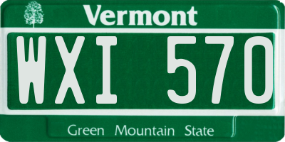 VT license plate WXI570