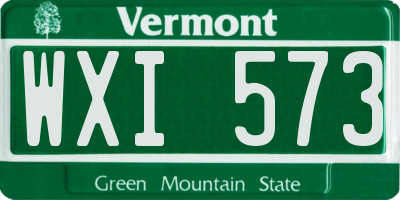 VT license plate WXI573