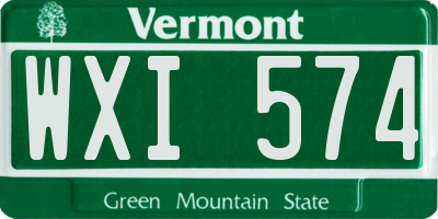 VT license plate WXI574