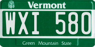 VT license plate WXI580
