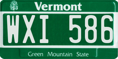 VT license plate WXI586