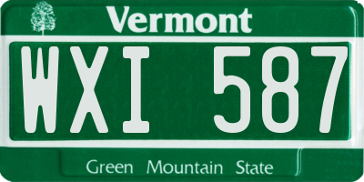 VT license plate WXI587