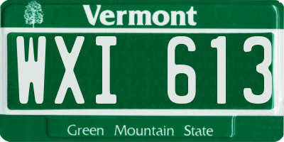 VT license plate WXI613